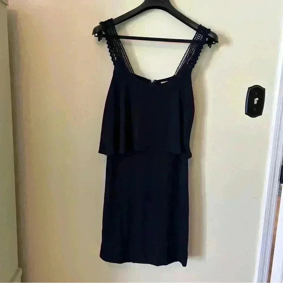 Anthropologie Maeve Navy Blue Crochet Tiered Layered Tisana Dress - Picture 3 of 9